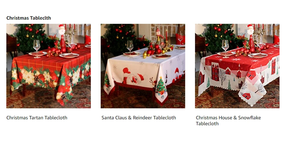 Christmas Holiday Decoration Rectangle Printed Tablecloth