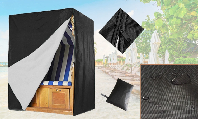 Outdoor Beach Chair Cover Garden Black Courtyard Chair Cover