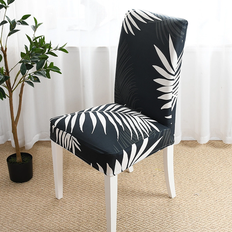 Wholesale Half Banquet Geometric Print Spandex Stretch Elastic Chair Seat Cover for Party Restaurant Home Kitchen