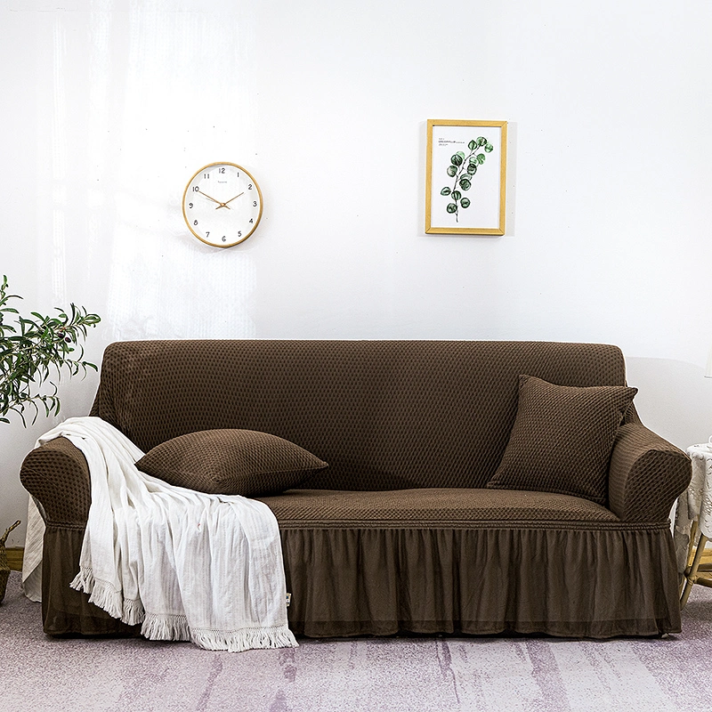 Home Sofa Throw Cover 3 Cushion Couch Geometrical Non Slip Couch Sofa Covers with Skirt