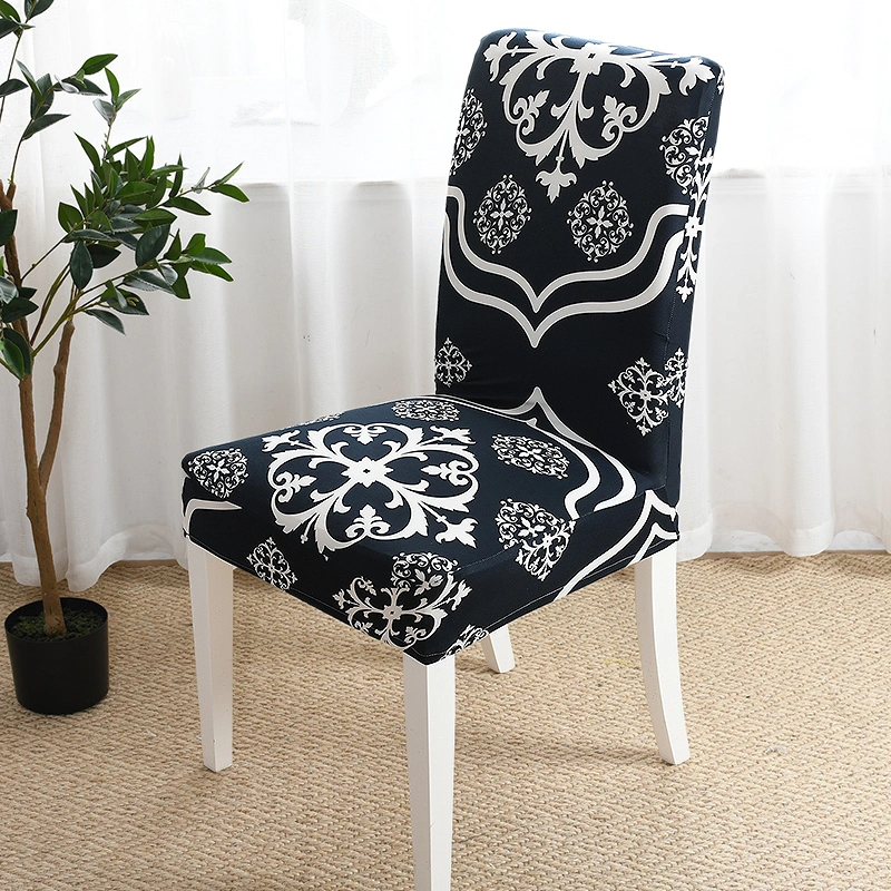 160GSM 3D Printing Pattern Spandex Stretch Chair Seat Cover Cheap Price Elastic Chair Cover for Dining Living Room