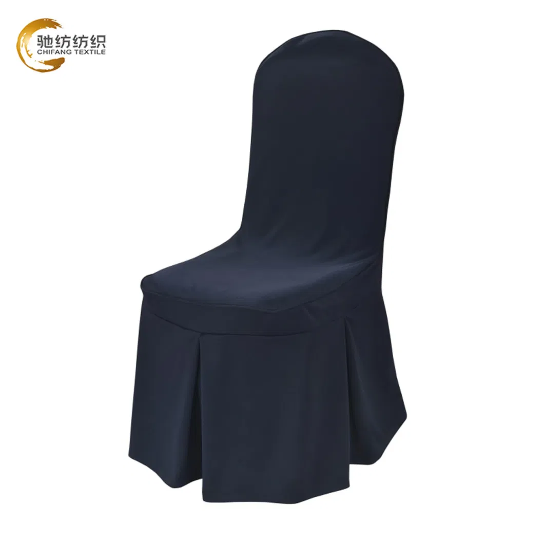 Luxury White High Stretch 100% Poly Knitted Fabricchair Cover Seat Cover for Wedding Banquet Dining