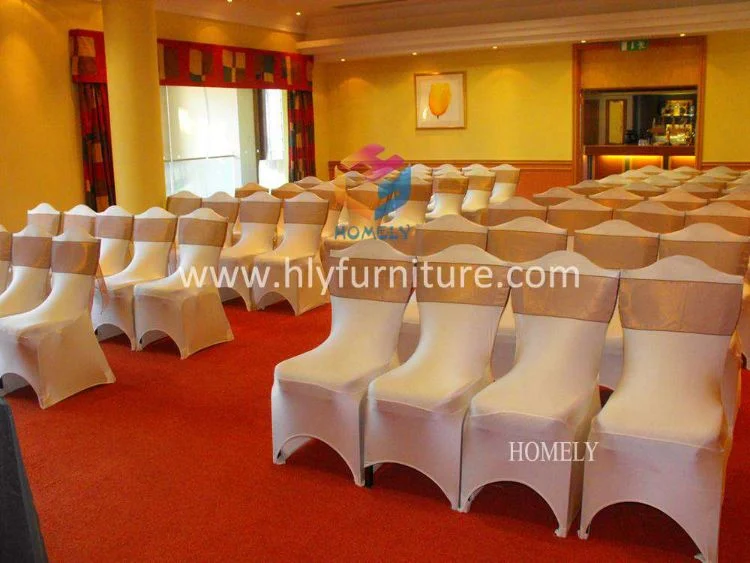 White Decorative Spandex Hotel Chair Cover