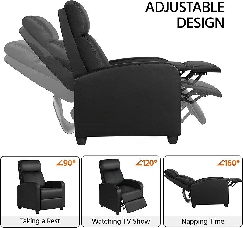 Custom Massage Rocking Swivel Chair with Recline Function in Leather, Fabric