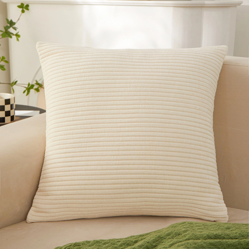 Delicate Stripe Cushion Cover with Soft Velvet Fabric, Multiple Colors Available, Perfect for Living Room Sofa