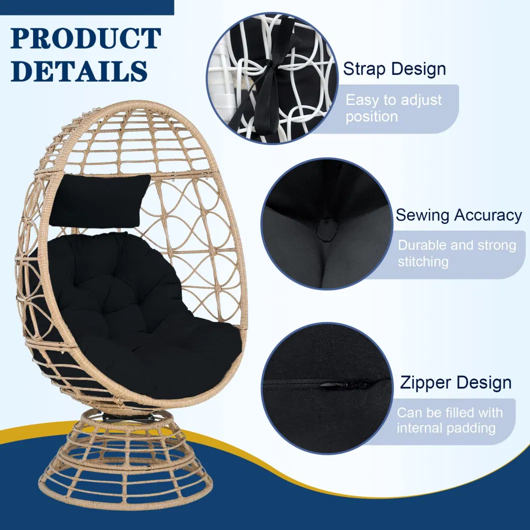 Chair Cushion Replacement Comfortable, Durable and Washable Outdoor Hanging Basket Chair Cushion Detachable Swing Chair Cushion with Pillow Hammock