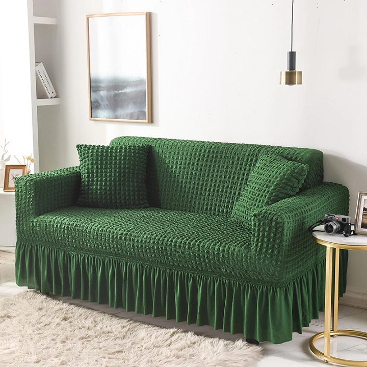 High Quality Polyester Stretchable Sofa Cover Fabric, 3 Seater Protective Skirt Slipcover Sofa Cover