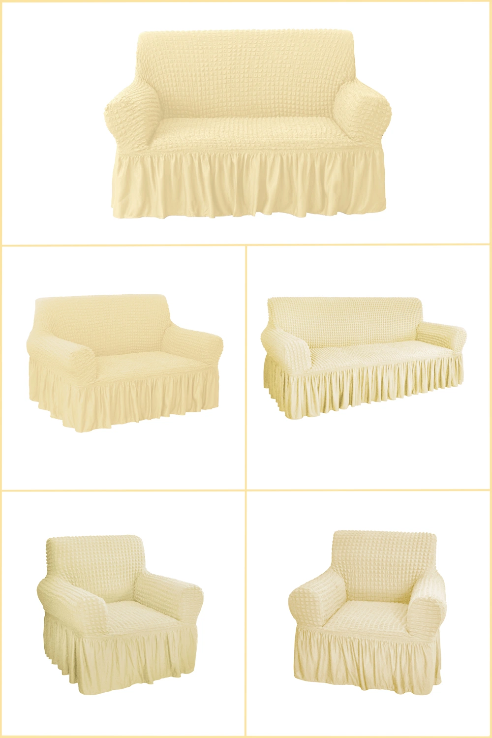 Classic Color Washable Stretchable Sofa Seat Cushion Cover