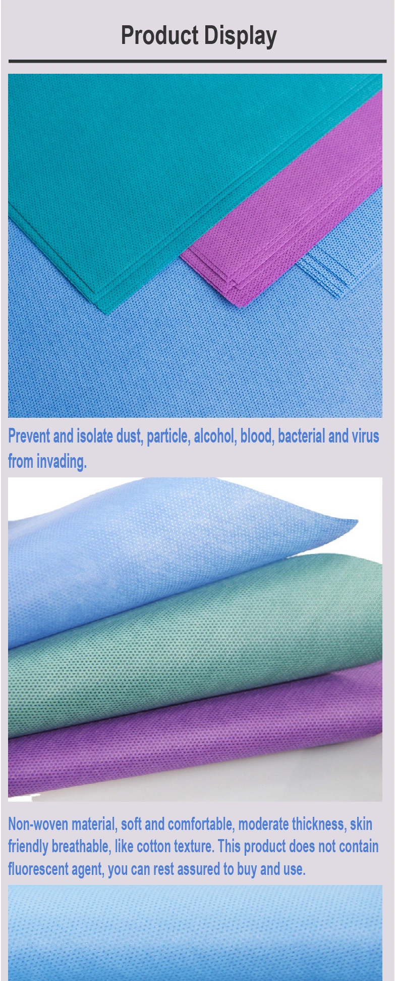 Disposable PP Non-woven Waterproof Bed Sheet Cover Massage Couch Cover For Beauty Salon Hotel Tattoo Hospital