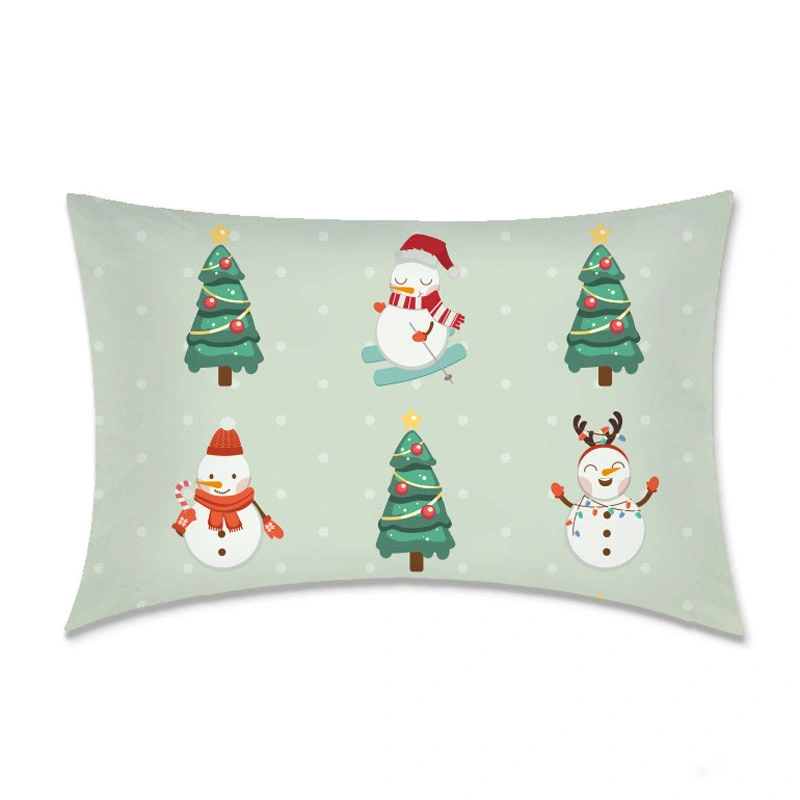Christmas Decoration Polyeater Holiday Cushion Covers Pillow Case for Sofa Couch Chair Car