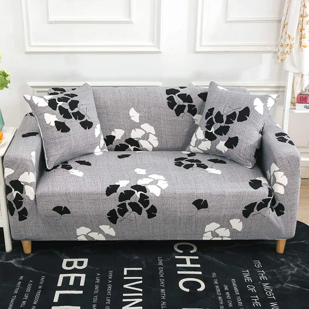 Sofa Covers, Modern Elastic Sofa Cover, Stretchy 1/2/3/4-Seater Couch Cover, Non-Slip, Flower Print, Furniture Protector, Slipcover