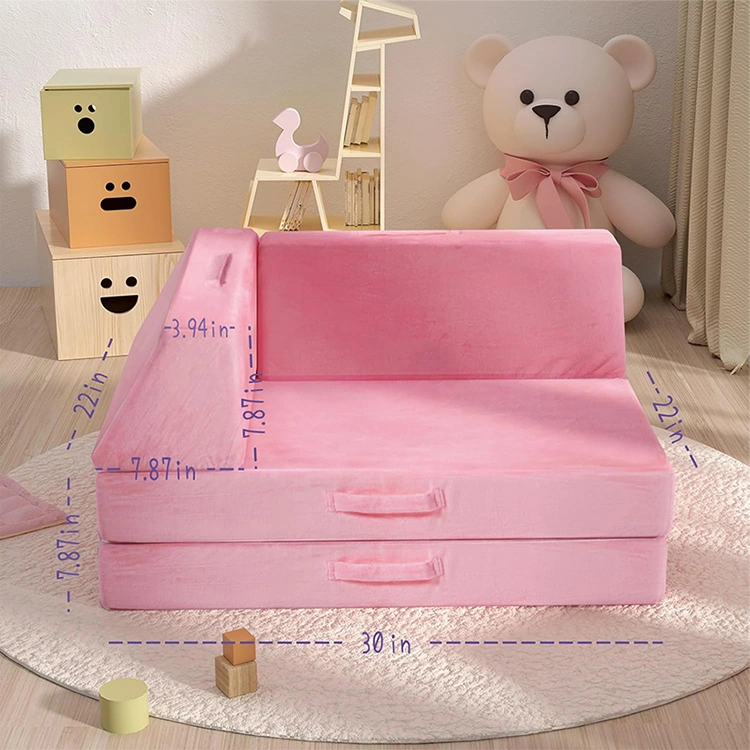 Kids Folding Sofa Upgraded Couch Foam Sturdy Modular Kids Couch for Toddlers Modern Mini Floor Sofa in Decor Convertible Sofa