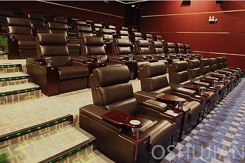 Luxury Multifunctional Chair VIP Home Theater Seats with Wooden Tray Table