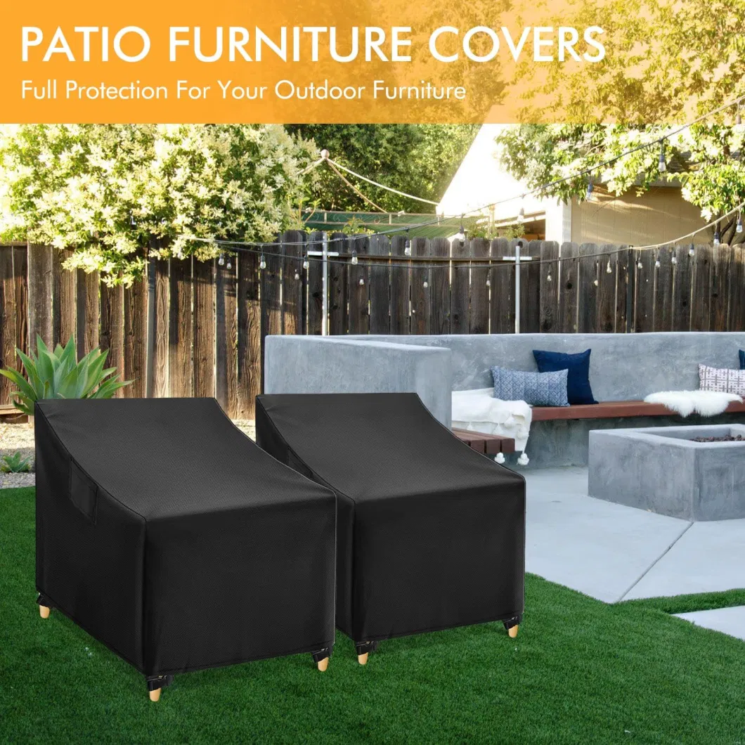Black Lawn Chair Covers Patio Furniture Covers Heavy Duty Wicker Garden Sofa 2 Pack Chair Cover