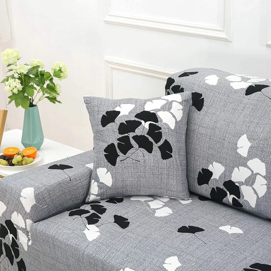 Sofa Covers, Modern Elastic Sofa Cover, Stretchy 1/2/3/4-Seater Couch Cover, Non-Slip, Flower Print, Furniture Protector, Slipcover