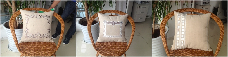 Flax Pillowcase Household Modern Contracted Nordic Sofa Cushion Rope Embroidered Embroidered Cushion Cover