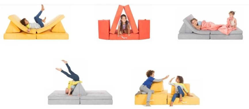 Miniature Foam Sectional Modern Couch Pillows Play Kids Couch