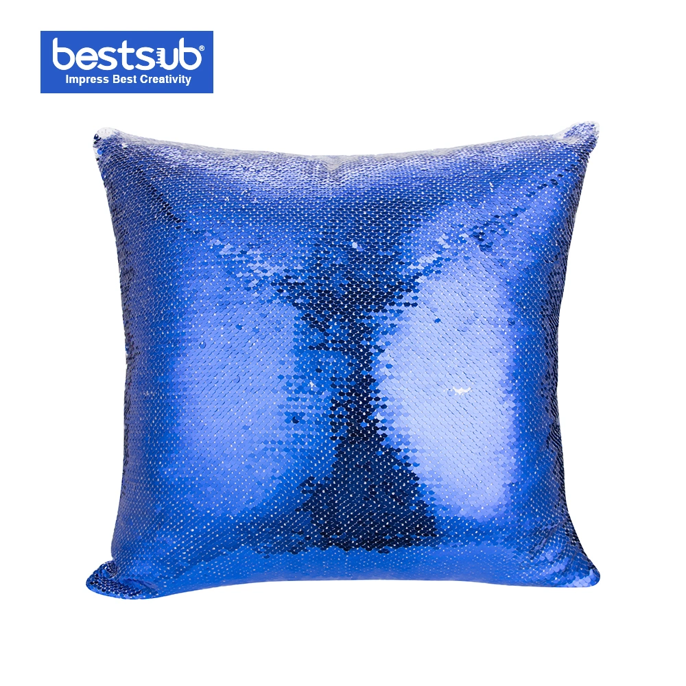 Sublimation Flip Sequin Pillow Cover (Dark Blue w/ White, 40*40cm)