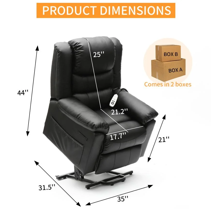 Hot Sale High Quality Leather Cover Recliner Massage Chair Living Room Furniture with Heated Function