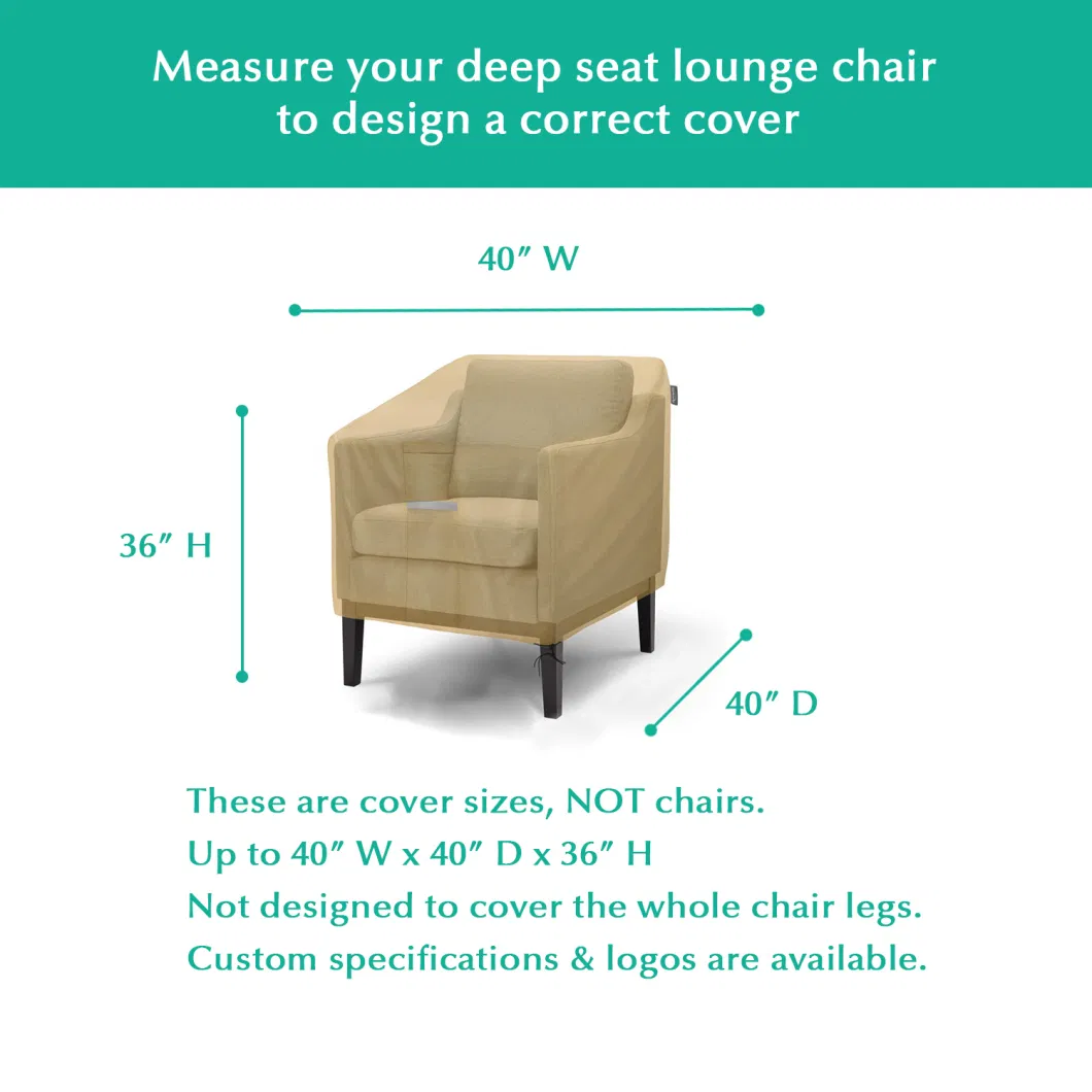 Dandelion Wholesale Custom 600d Waterproof Patio Deep Seat Lounge Chair Cover