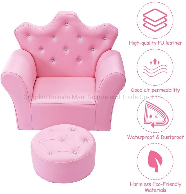 Hot Selling Mini Portable Kids Furniture Kids Sofa Armrest Couch with Ottoman