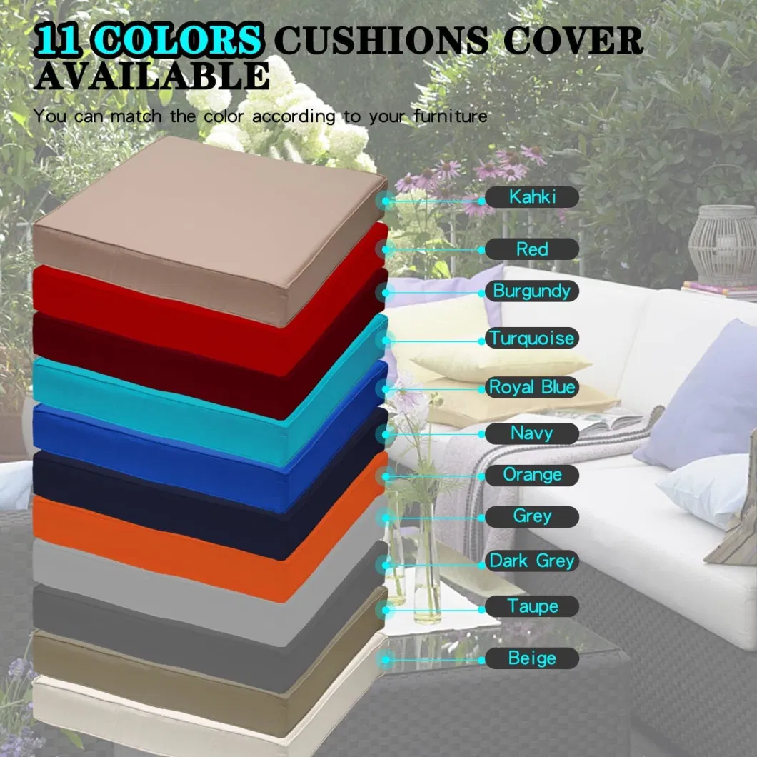 Beige Color Patio Leisure Chair Rattan Sofa Seat Cushion Pillow Cover