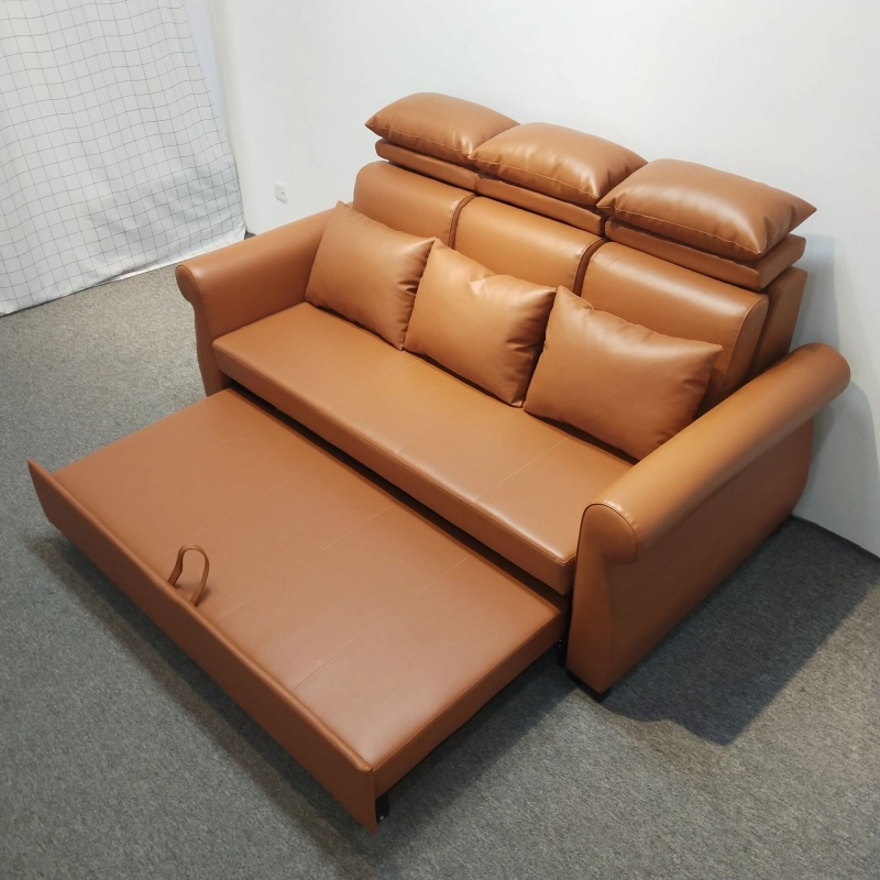 Wholesale Modern Design Functional Home Furniture Leather Pull out Recliner Folding 3 Seater Sofa Bed