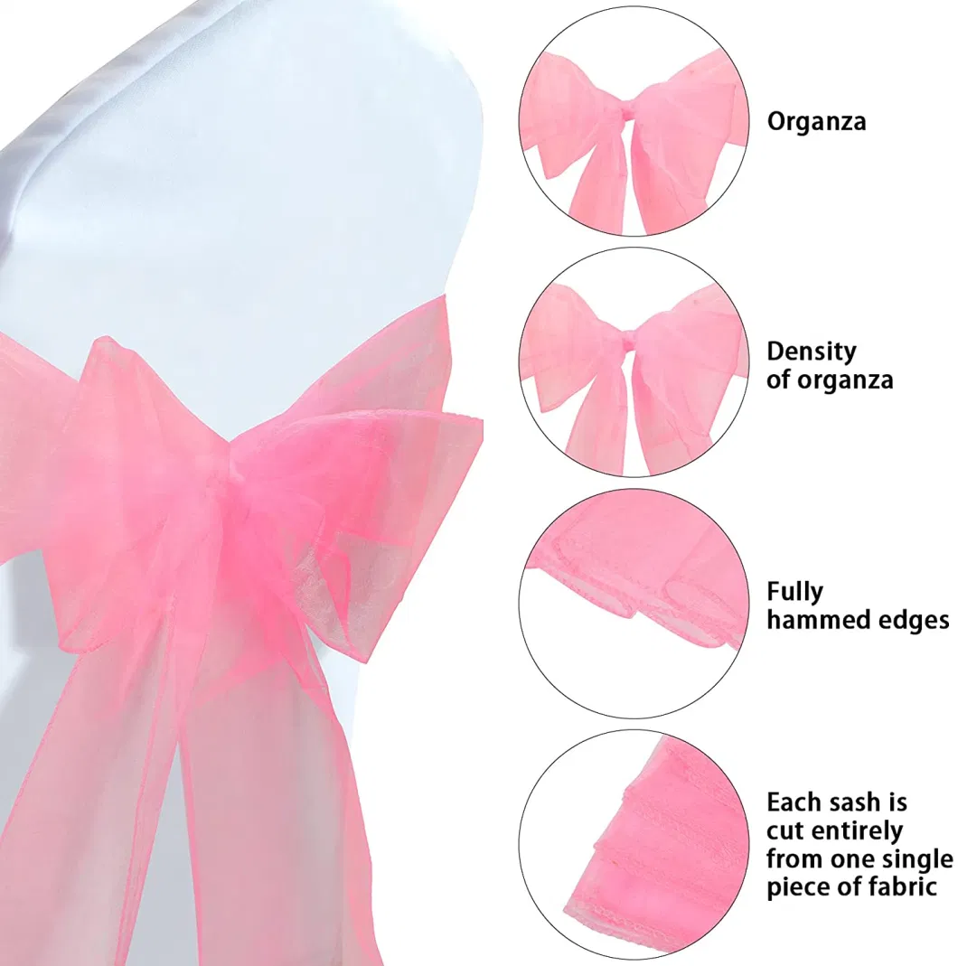 Organza Cheap Wedding Chair Sashes Tulle Wedding Banquet Decorative Chair Sashes