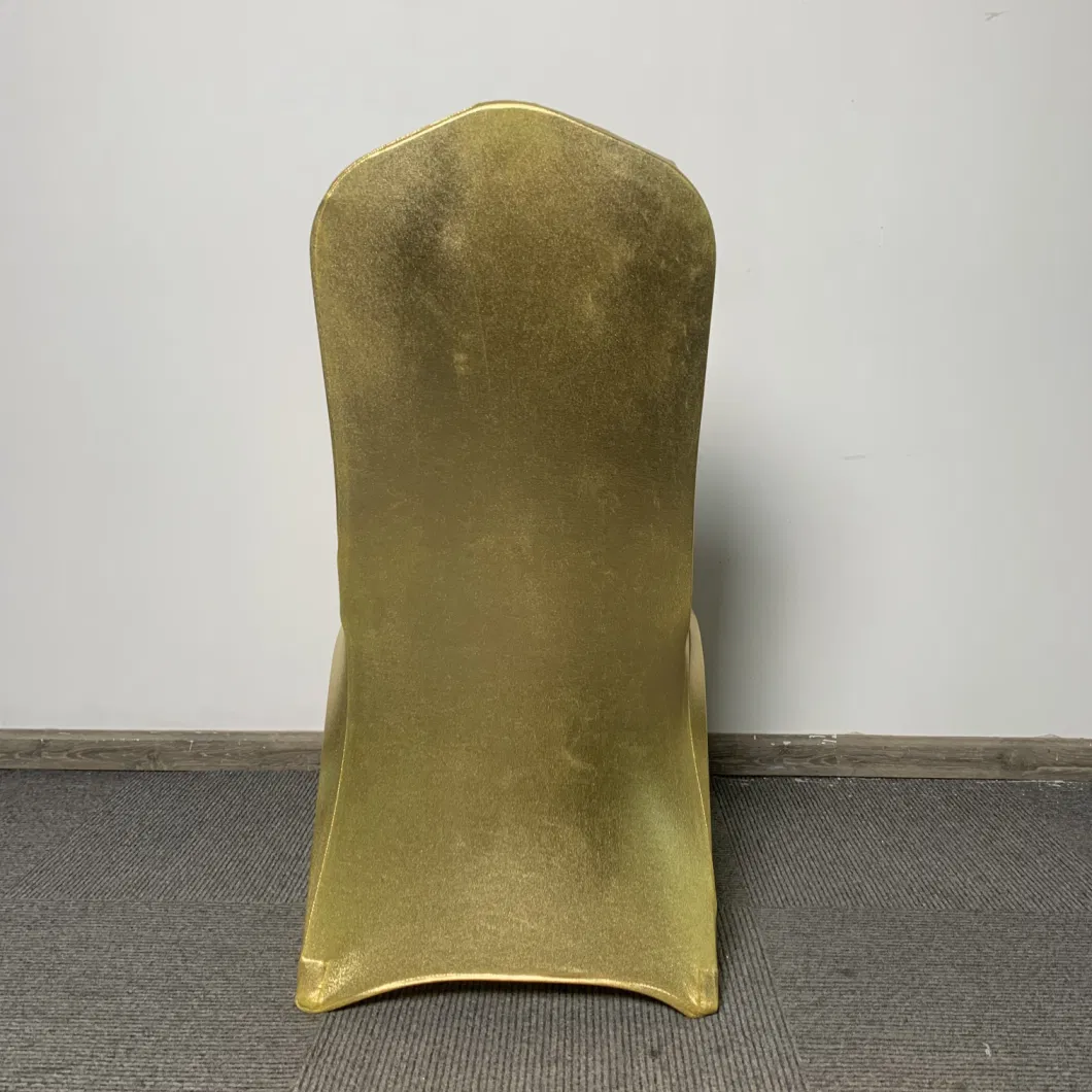Wholesale Metallic Chair Cover Gold Spandex Banquet Chair Cover for Wedding