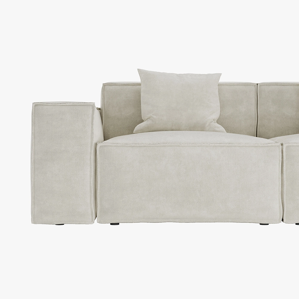 115.75 Modular Sofa with L-Shape Sofa with Track Arm, Deep Seater Couch, Anti-Scratch and Water-Proof, Beige