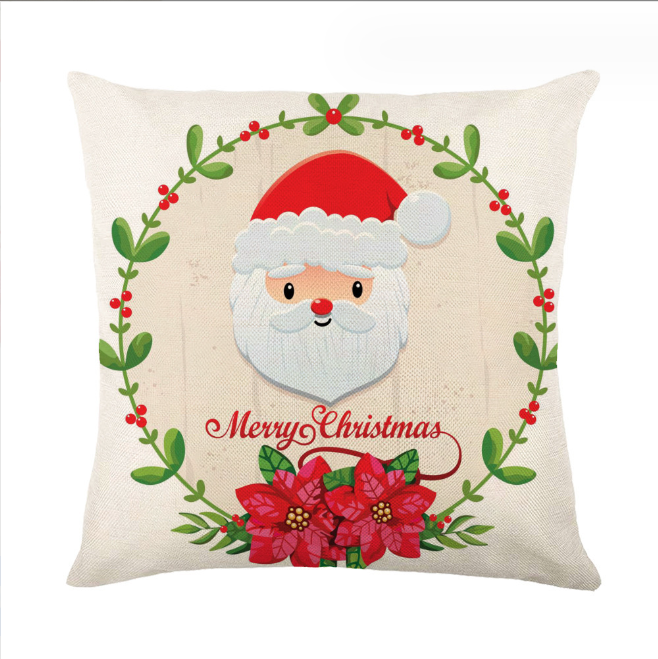 Hot Sales Red and Green Christmas Pillow New Year Sofa Decorative Cushion Cover for Holiday and Decor