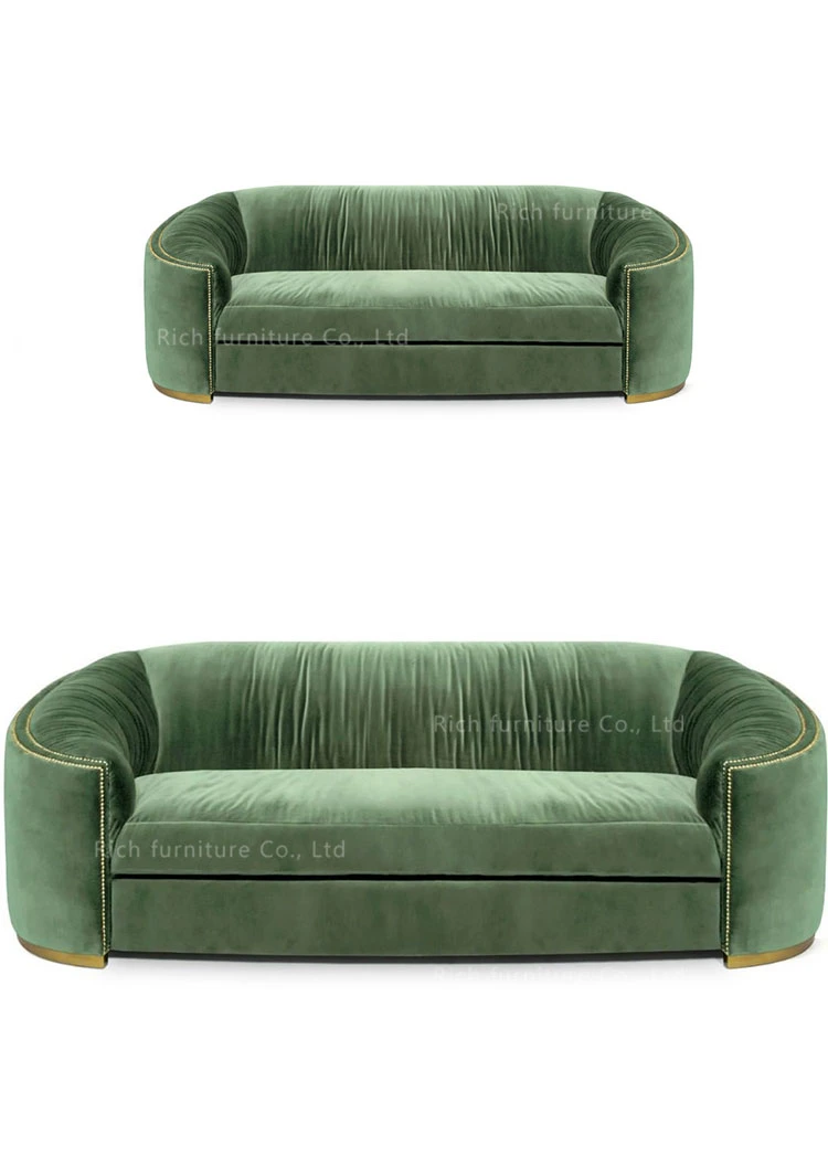 Velvet Feather Couches Nordic Lounge Green Sofa Living Room Furniture Couch Settee