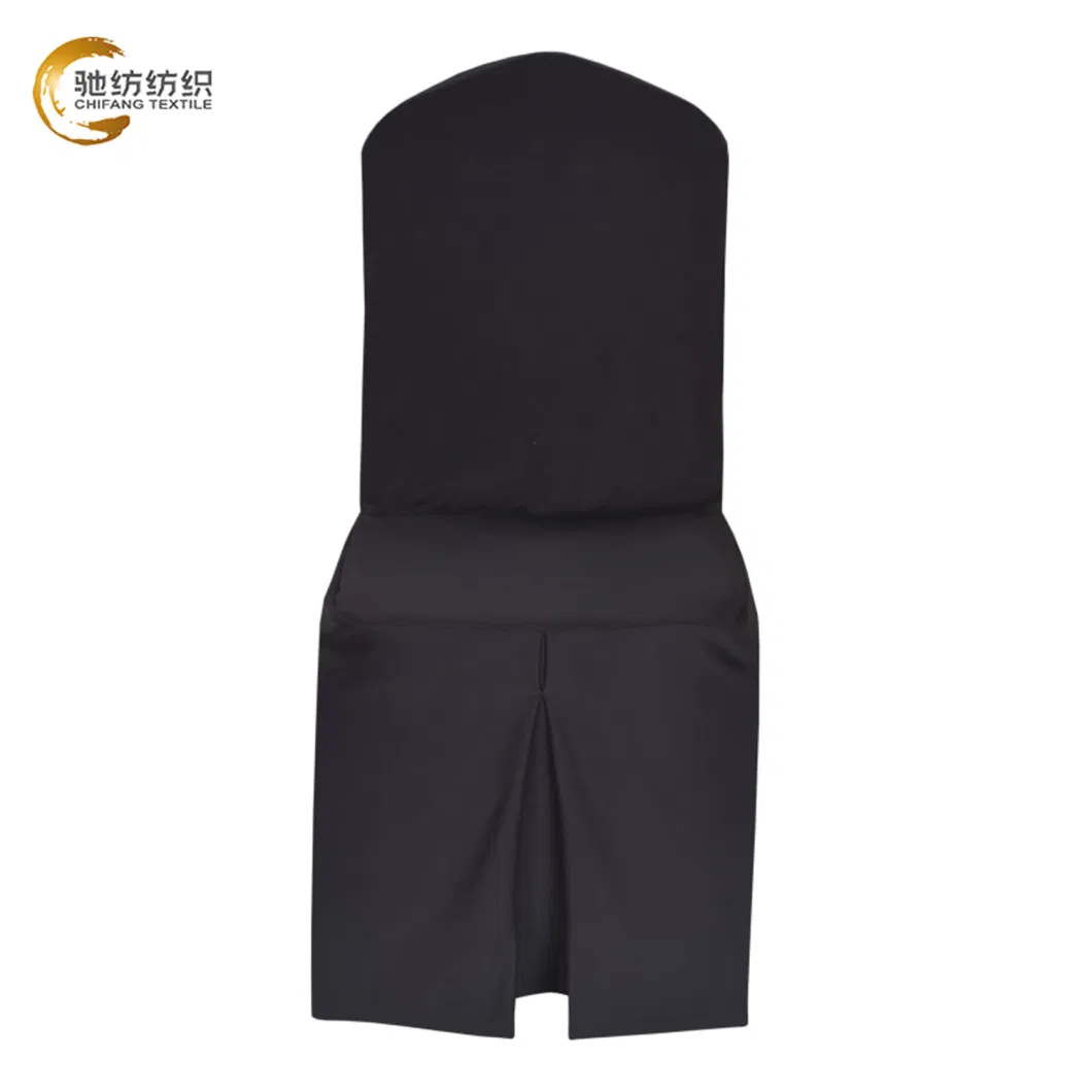 Hot Sale Factory Price Solid Color 100% Poly Knitted Fabric Wedding Folding Chair Cover for Banquet Party Dinner Hotel Wedding