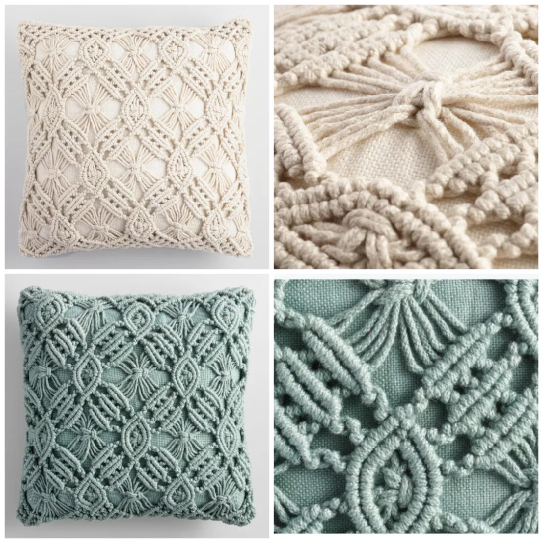 Macrame Wedding Pillow Cover Handmade Macrame Cushion Sham Boho Cushion Cover Customized Size