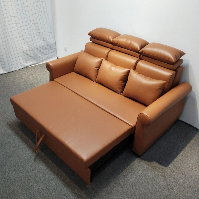 Wholesale Modern Design Functional Home Furniture Leather Pull out Recliner Folding 3 Seater Sofa Bed