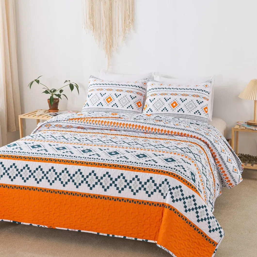 New Product 100% Cotton Print Coverlet Bedspread Set Super Soft Breathable Bed Cover