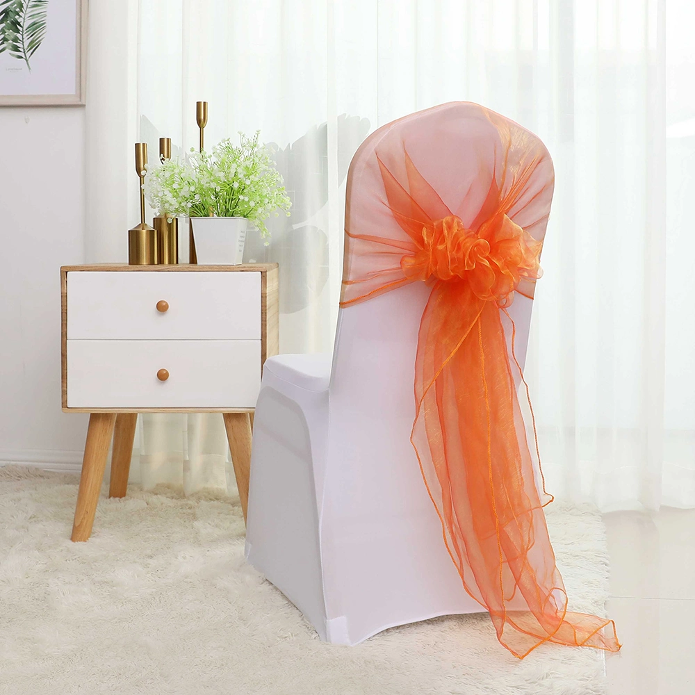 Organza Cheap Wedding Chair Sashes Tulle Wedding Banquet Decorative Chair Sashes