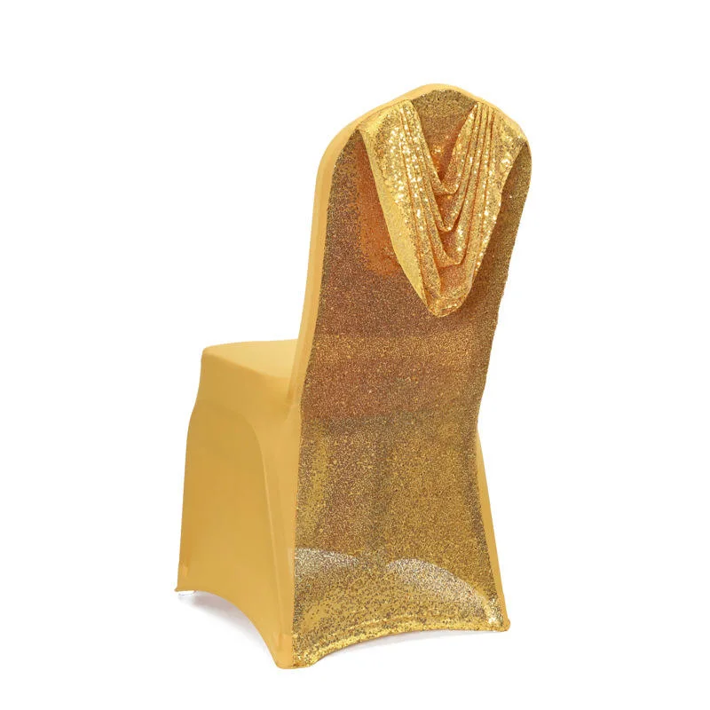 Factory Wholesale Sequin Embroidered Chair Cover Elastic Chair Covers