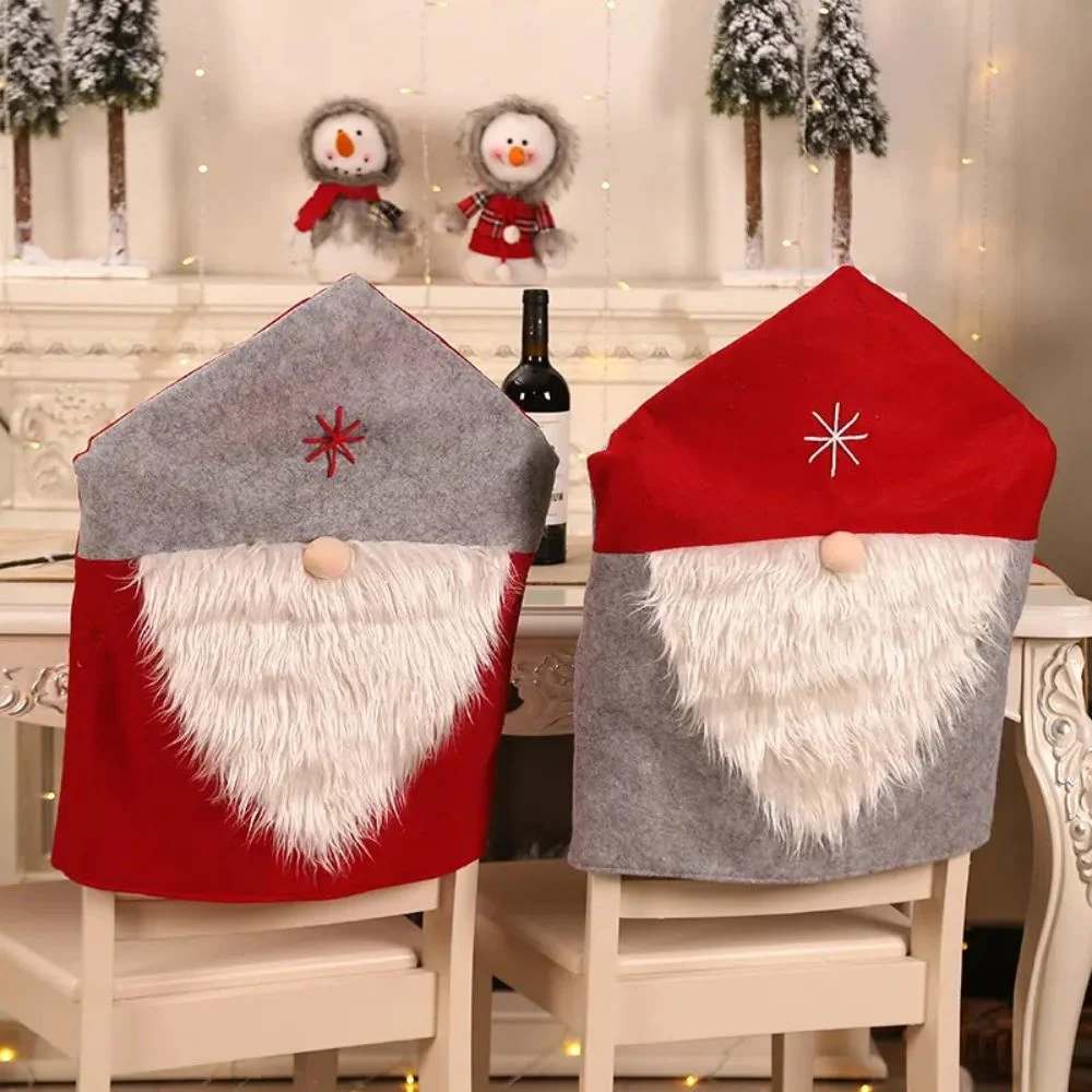 New Year 2024 Christmas Cloth Santa Claus Decoration Home Wholesale Chair Cover