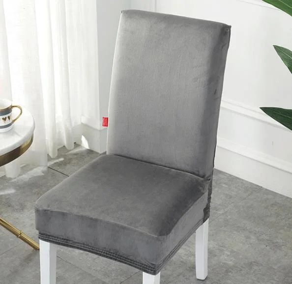 Velvet Stretch Spandex Chair Covers Luxury Silver Kitchen Wedding Velvet Chair Covers