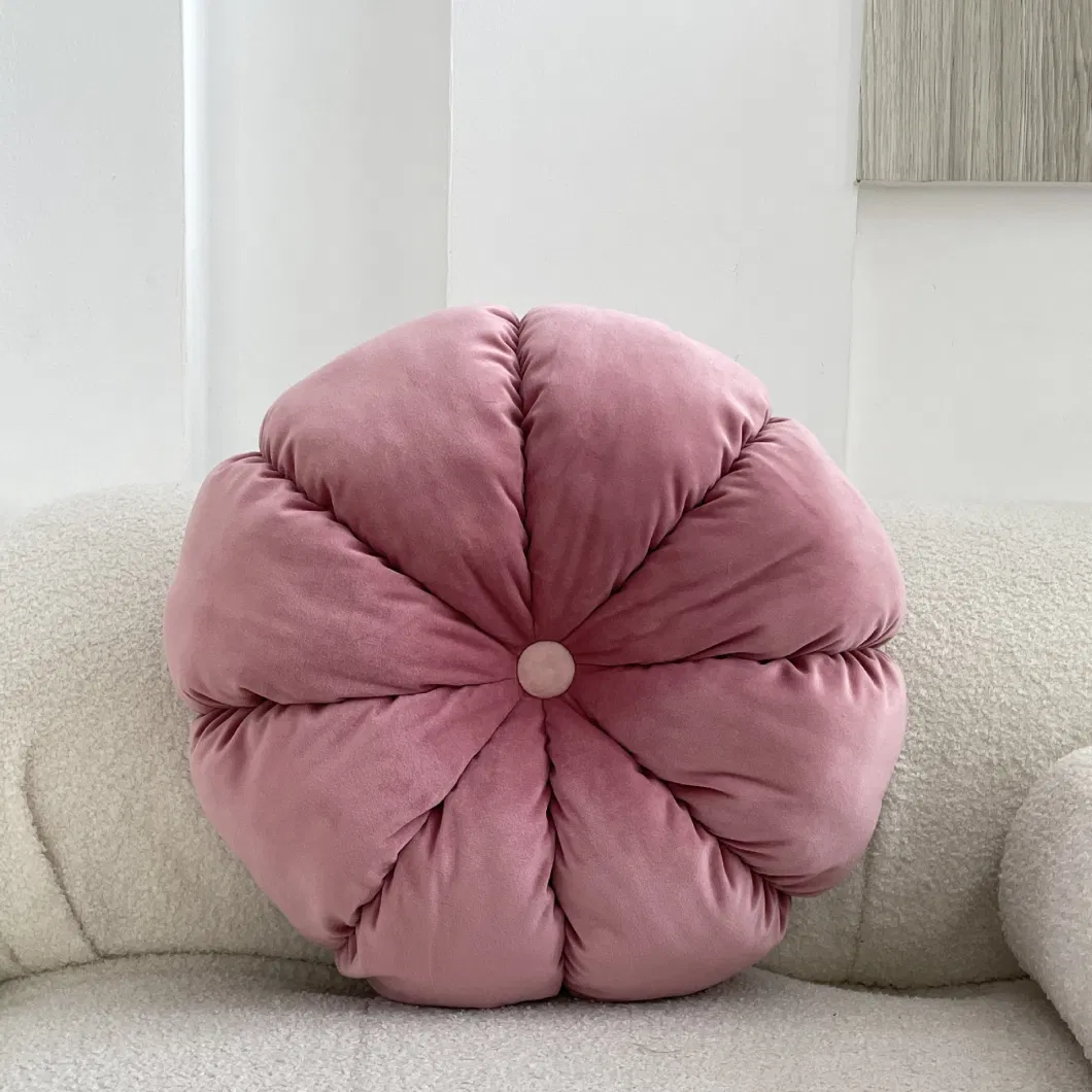 Velvet Pumpkin Cushion Futon Handmade Pleated Sofa Cushion Office Chair Cushion Bay Window Pillow