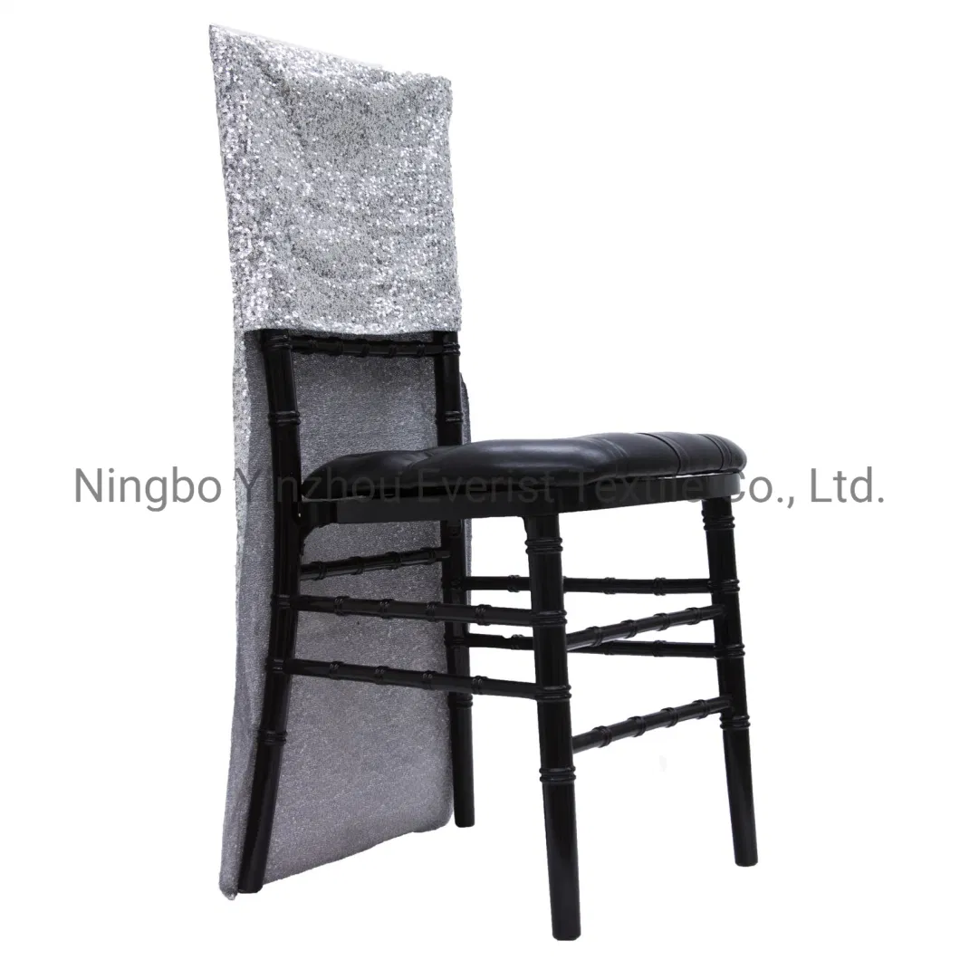 Glitz Sequin Chair Cover of Chiavari Chair for Wedding and Banquet -Silver