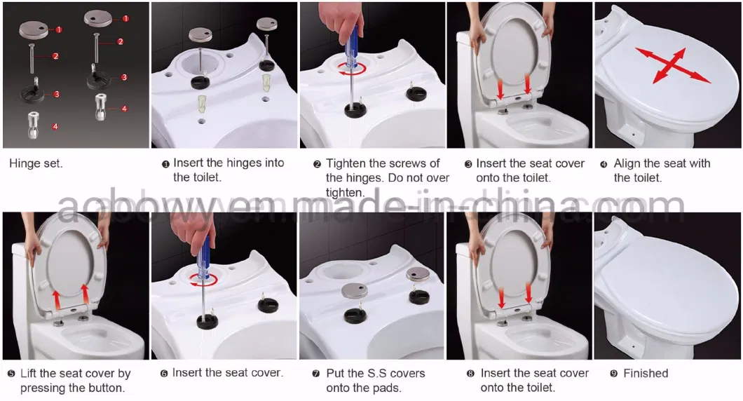 Ceramic Toilet Seat Cover Round Shape with Soft Close and Quick Release Function