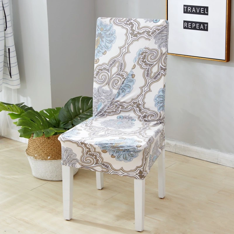 1/2/4/6PCS Spandex Chair Covers Printed Stretch Elastic Universal Chair Cover Slipcovers for Dining Room Wedding Banquet Hotel