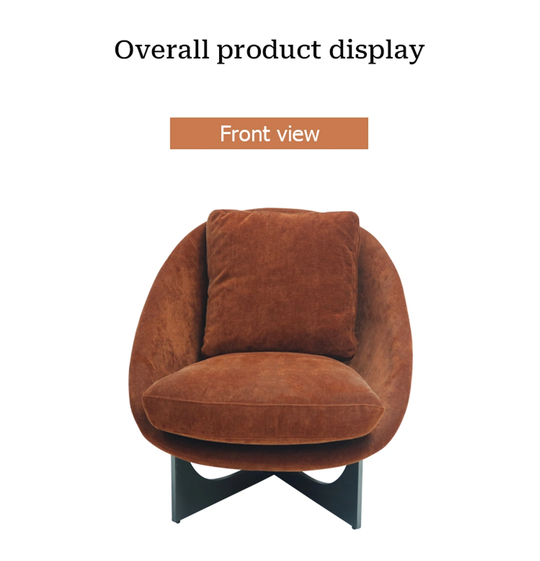 Modern Living Room Furniture Velvet Fabric with Metal Legs Lounge Chair