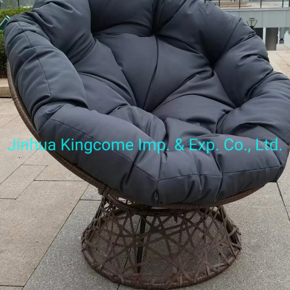 Garden Furniture Rattan Comfort Series Swivel Patio Chair with Dark Gray Cushion
