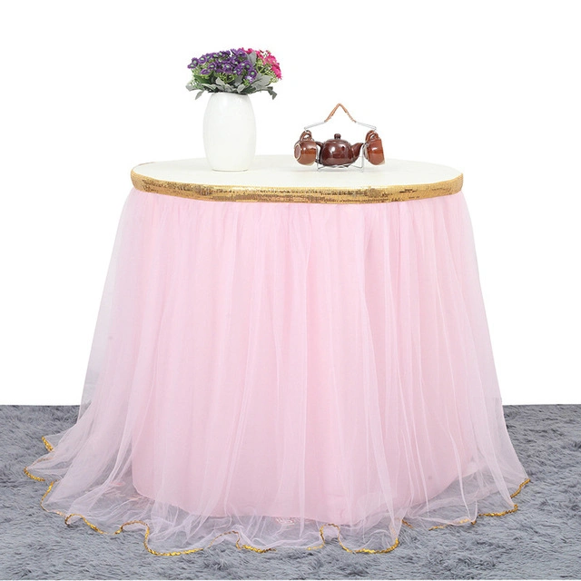 Custom Design 183X77cm Table Skirts Birthday Tulle Table Skirting Wedding Party Tutu Tulle Table Skirt Baby Shower Wedding Party Home Decor