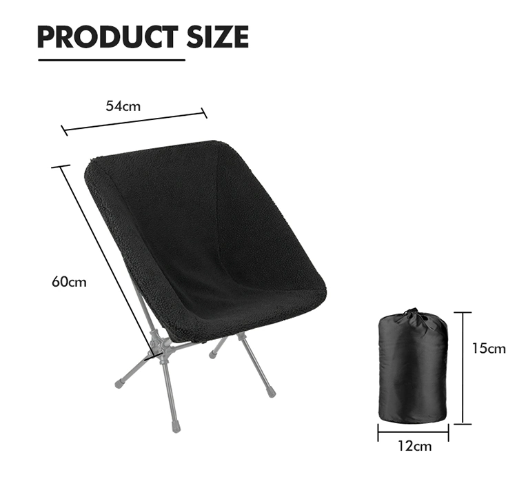Winter Warm Compact Ultralight Folding Camping Moon Chair Cover Camping Chair Seat Cover