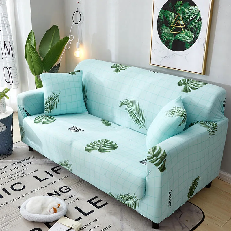 High Quality Polyester Modern Furniture Protect Printed Color Elastic Stretch L Shape Sofa Cover Design