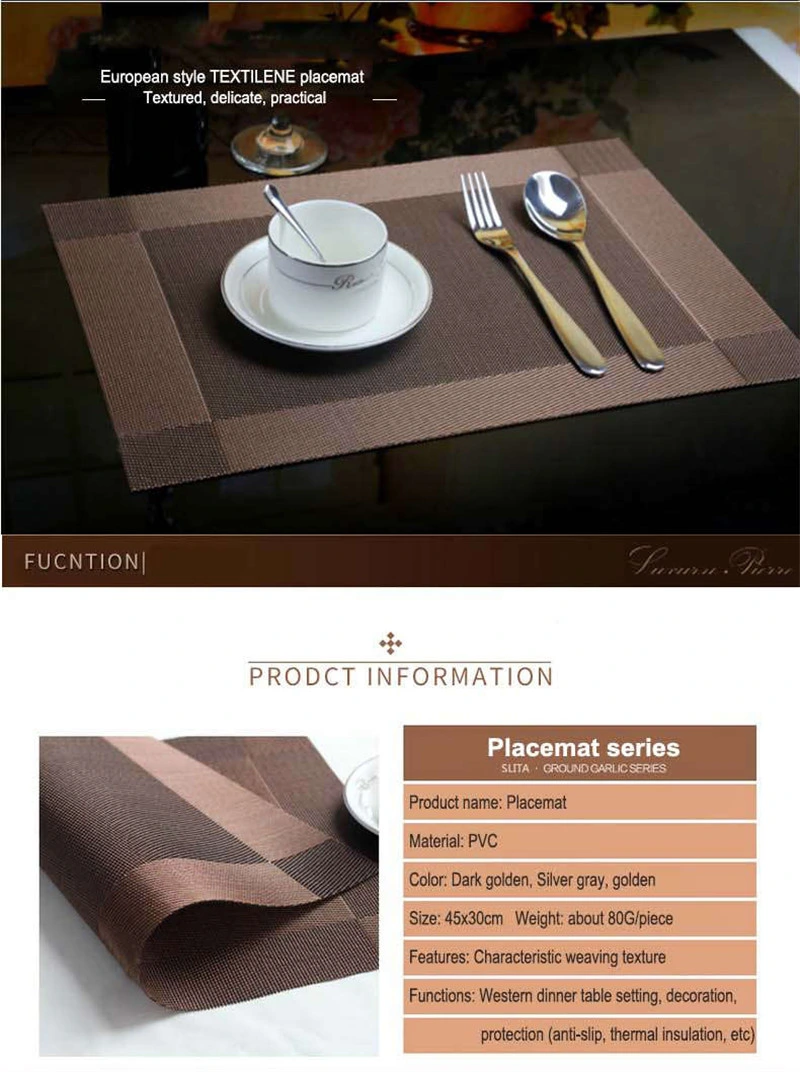 Yrf New Design Wholesale Elegant Dining Table Table Clothwaterproof Square Placemats